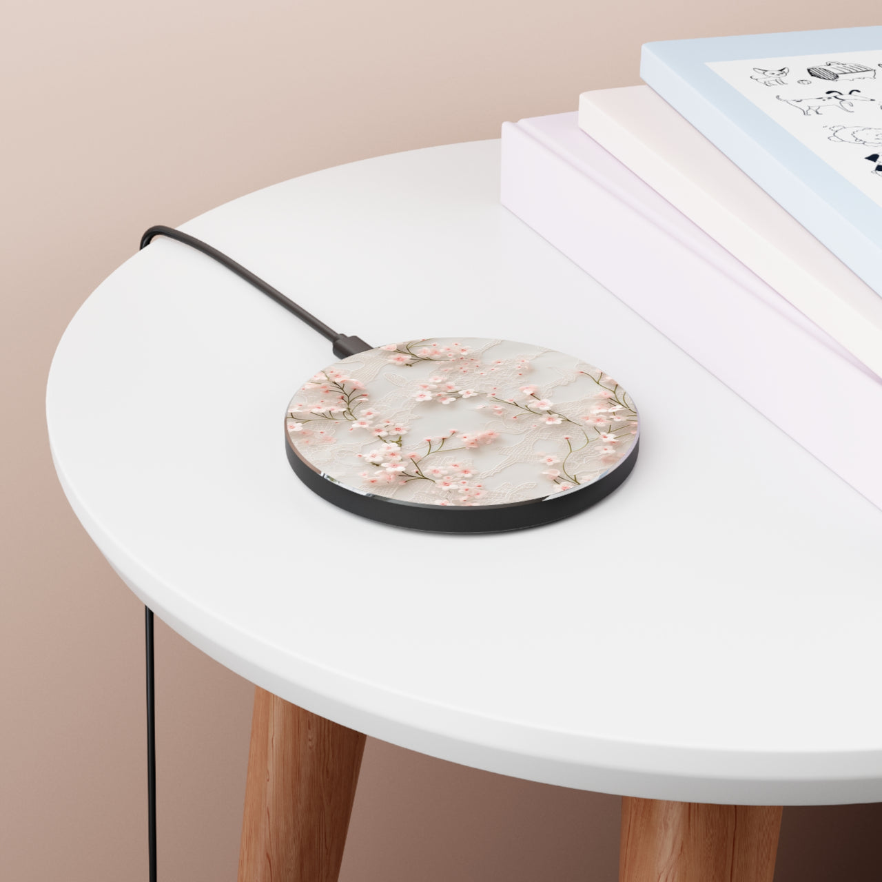 Cherry Blossom and Lace Wireless Charger for Qi Enabled Phones