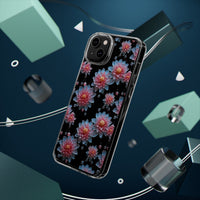 Thumbnail for *Clear Case* Pink and Blue Glass Flowers - iPhone 14, iPhone 14 Pro, iPhone 14 Plus, iPhone 14 Pro Max - Supports Wireless Charging