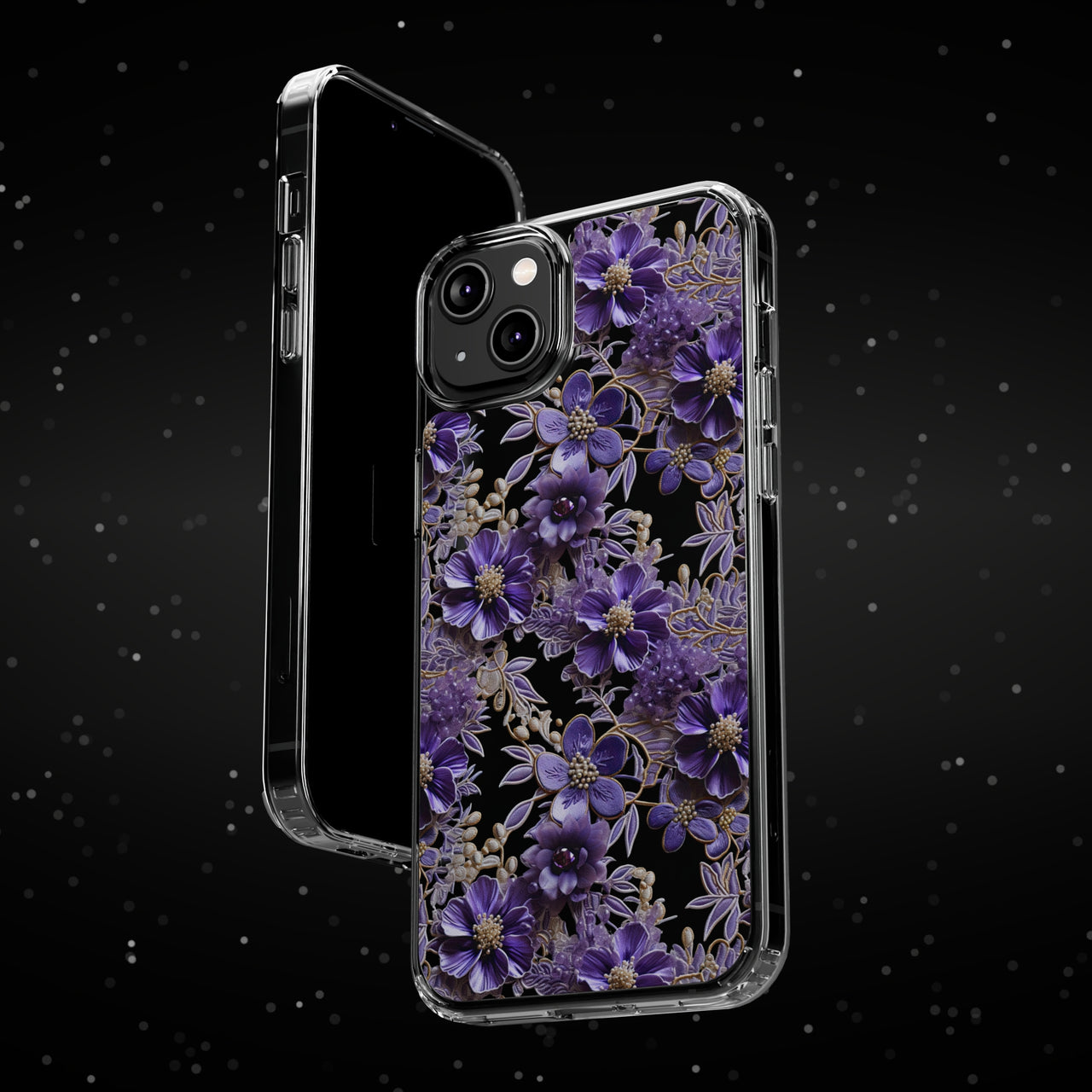 *Clear Case* Violet Meadow - iPhone 14, iPhone 14 Pro, iPhone 14 Plus, iPhone 14 Pro Max - Supports Wireless Charging