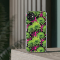 Thumbnail for *Clear Case* Green Mums and Lace - iPhone 11, iPhone 11 Pro, iPhone 11 Pro Max - Supports Wireless Charging