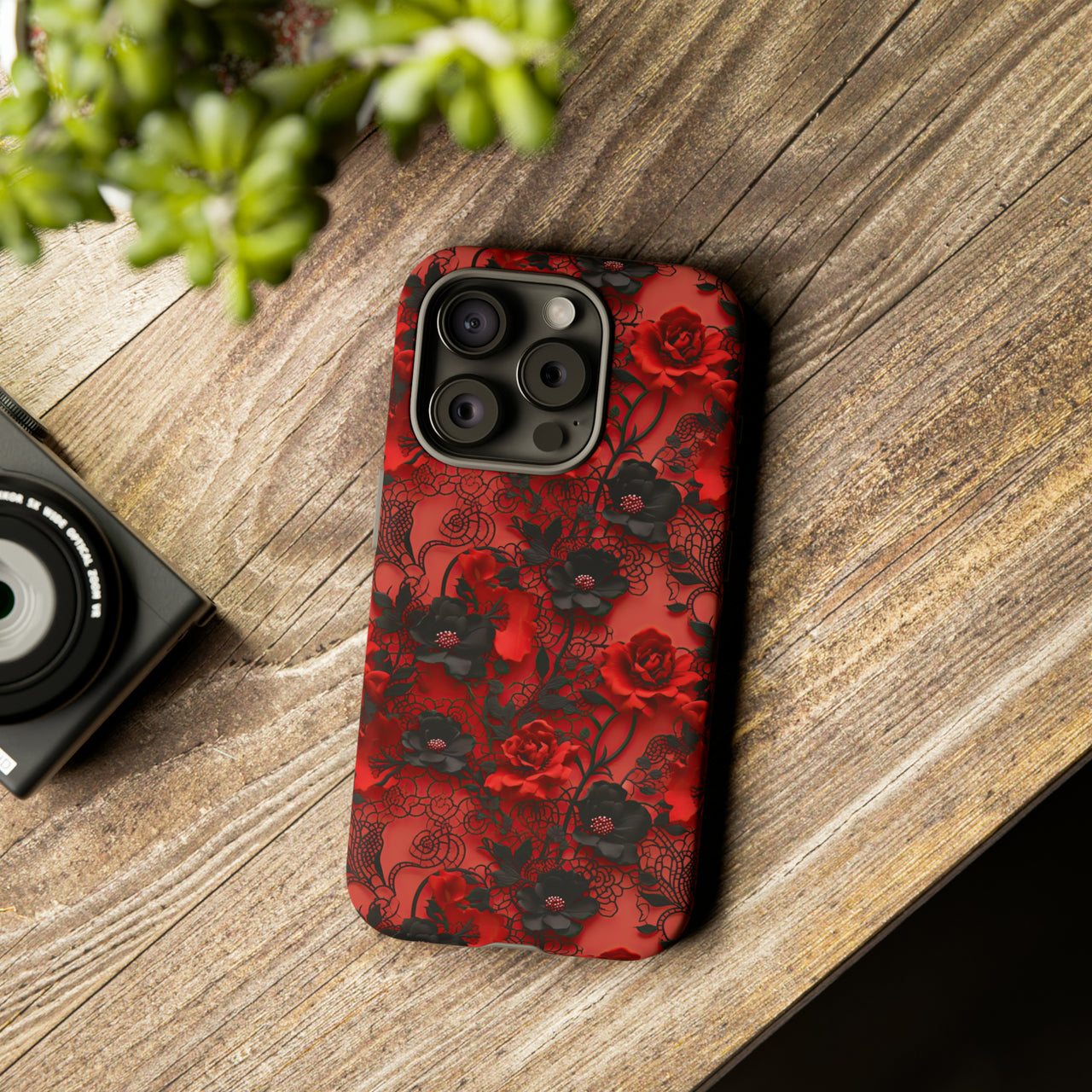 Gothic Rose Tough Case for iPhone 15, iPhone 15 Pro, iPhone 15 Plus, and iPhone 15 Pro Max