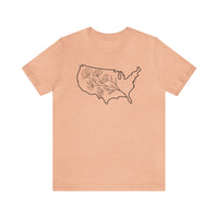 Thumbnail for Map of the USA - Unisex Light Cotton T-Shirt