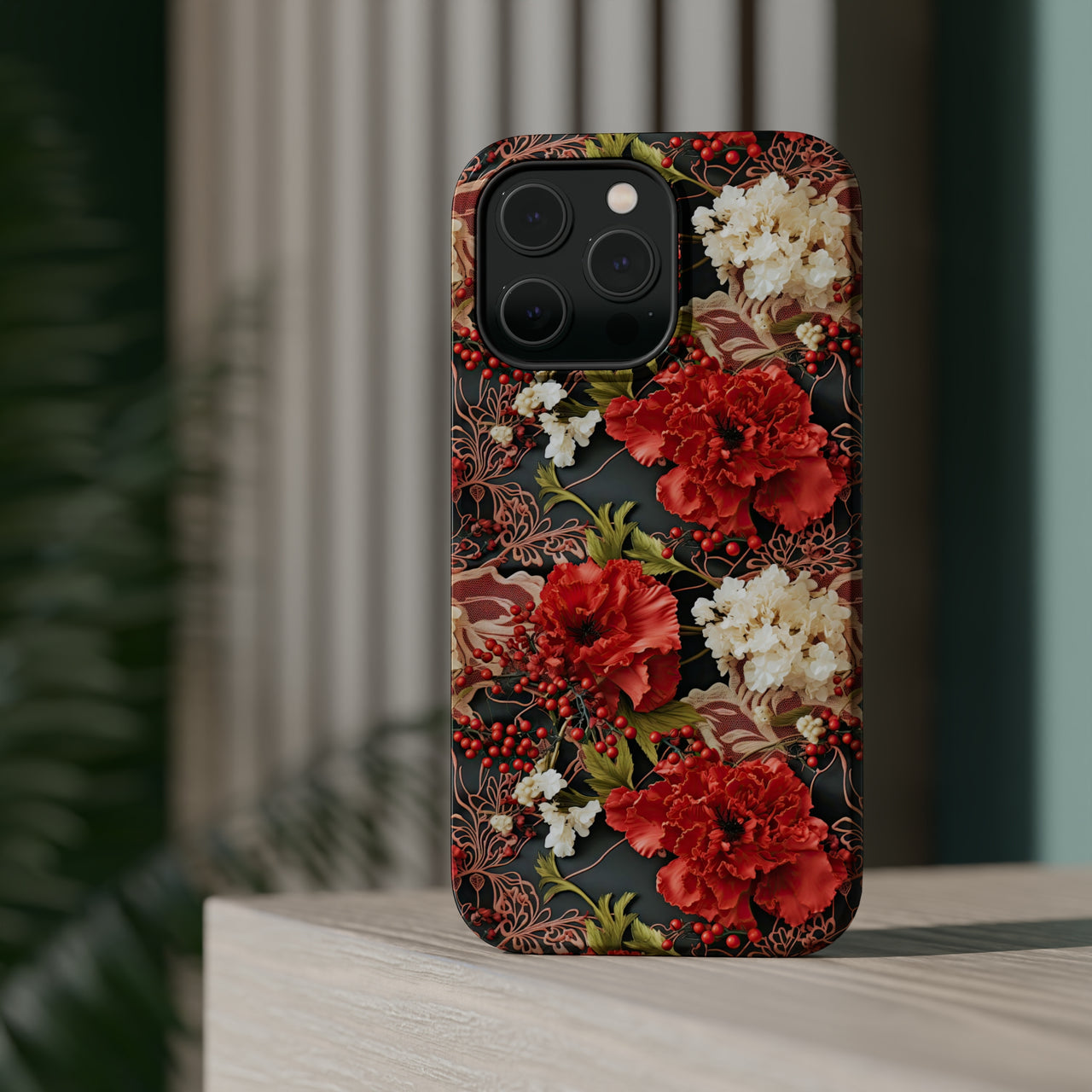 Carnation for January Birthday - MagSafe Tough Case for iPhone 14, iPhone 14 Pro, iPhone 14 Plus, and iPhone 14 Pro Max