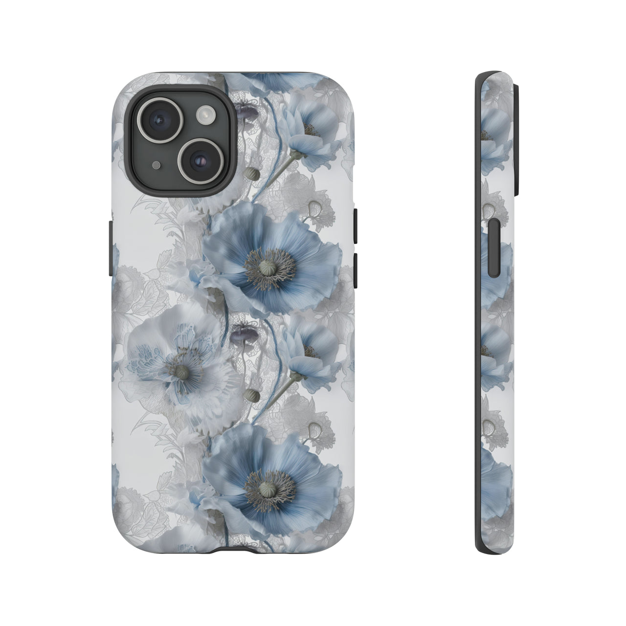 Himalayan Blue Poppy Tough Case for iPhone 15, iPhone 15 Pro, iPhone 15 Plus, and iPhone 15 Pro Max