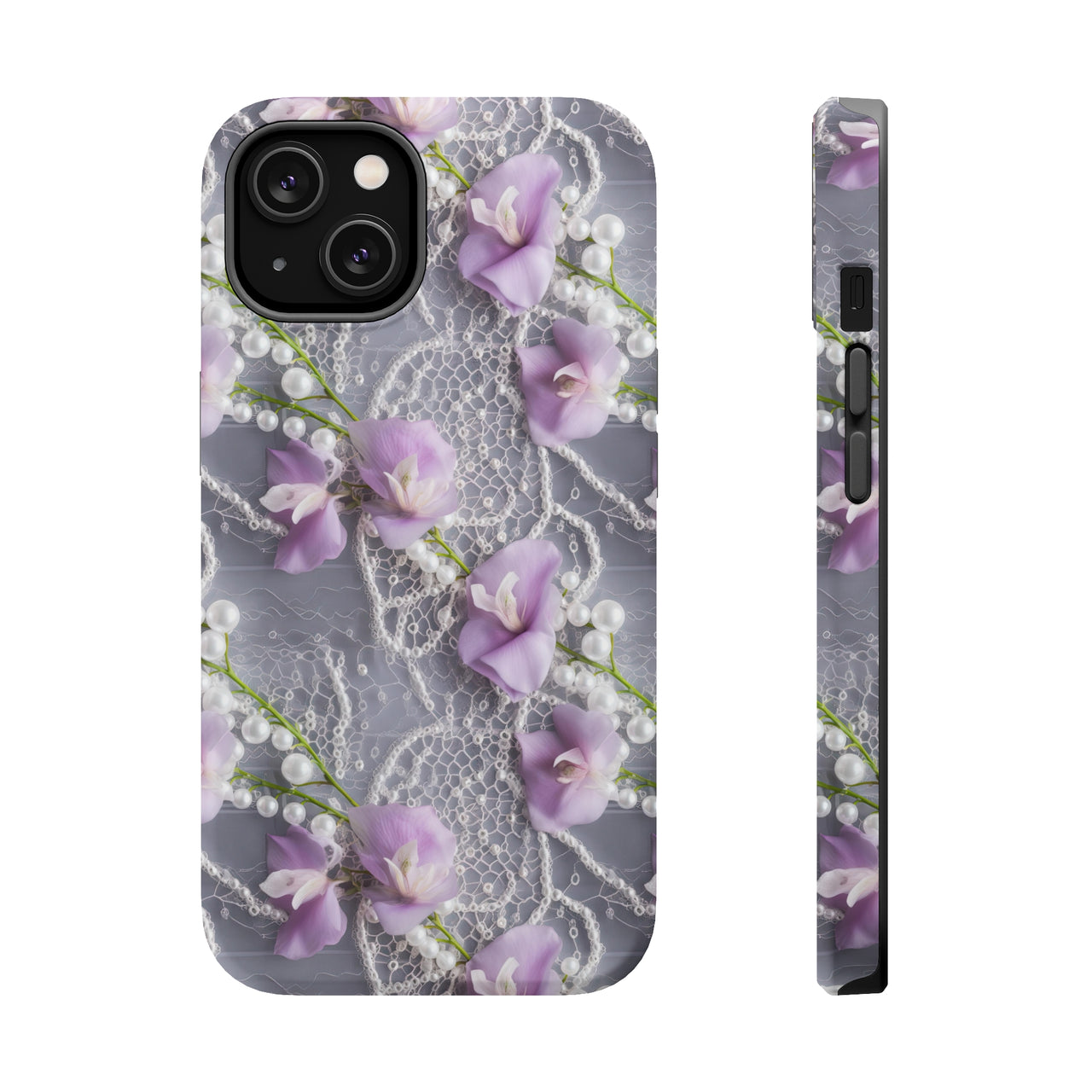 Purple Sweet Pea MagSafe Tough Cases for iPhone 14, iPhone 14 Pro, iPhone 14 Plus, and iPhone 14 Pro Max