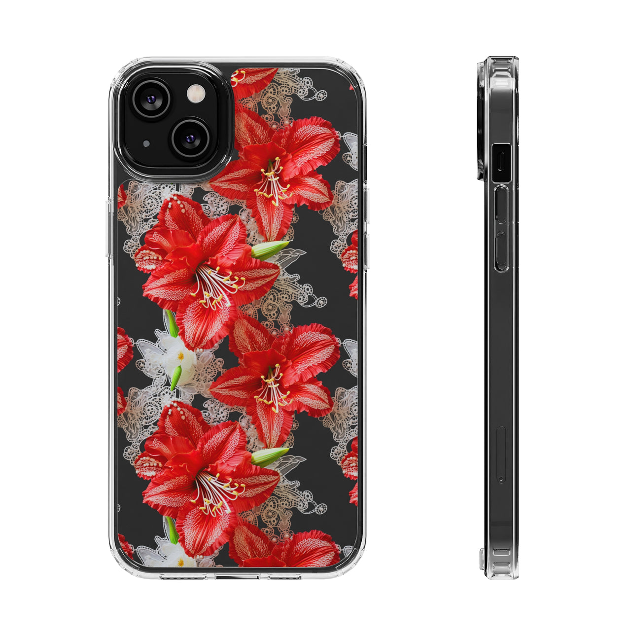 *Clear Case* Enchanting Amaryllis - iPhone 14, iPhone 14 Pro, iPhone 14 Plus, iPhone 14 Pro Max - Supports Wireless Charging