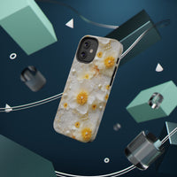 Thumbnail for Yellow and White Floral Impact-Resistant Cases for iPhone 12, iPhone 12 Mini, iPhone 12 Pro, and iPhone 12 Pro Max. Supports Wireless Charging.