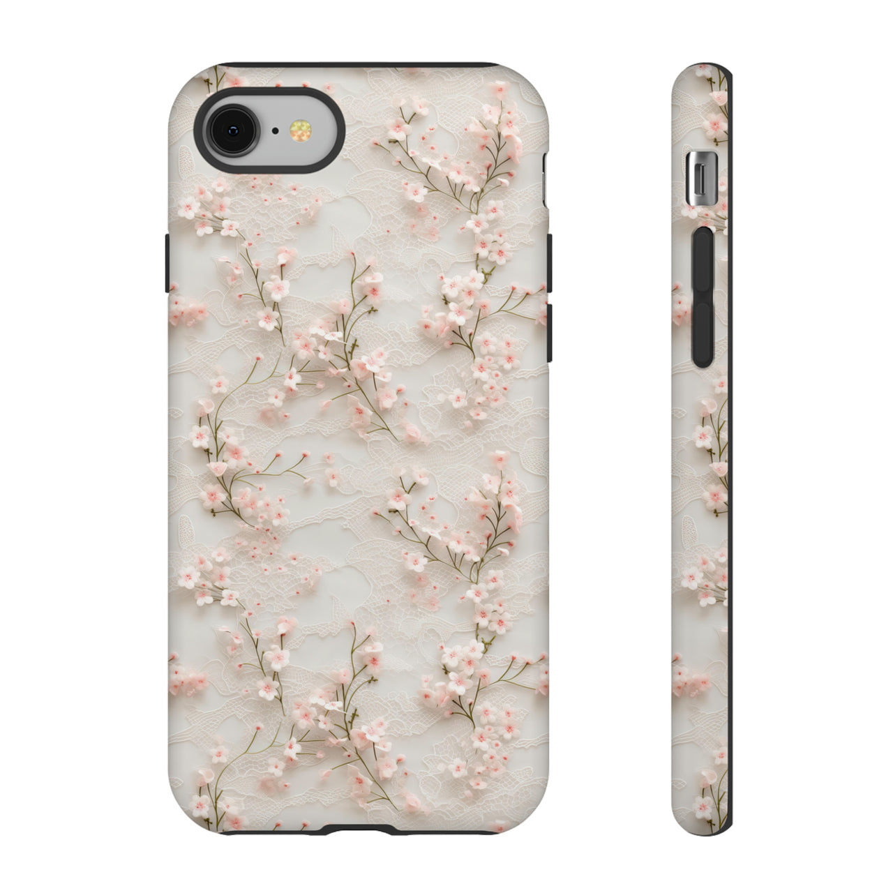 White Lace and Cherry Blossoms Tough Case for iPhone 8 and iPhone 8 Plus