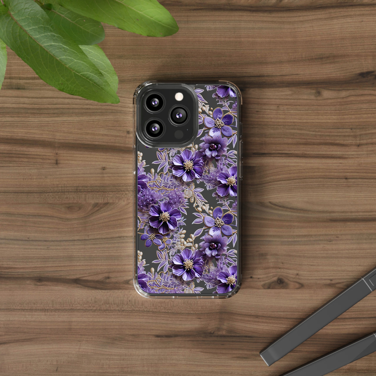 *Clear Case* Violet Meadow - iPhone 13, iPhone 13 Mini, iPhone 13 Pro, iPhone 13 Pro Max - Supports Wireless Charging