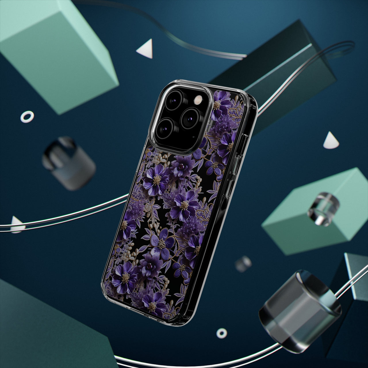 *Clear Case* Violet Meadow - iPhone 14, iPhone 14 Pro, iPhone 14 Plus, iPhone 14 Pro Max - Supports Wireless Charging