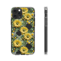 Thumbnail for *Clear Case* Whimsical Sunflowers - iPhone 11, iPhone 11 Pro, iPhone 11 Pro Max - Supports Wireless Charging