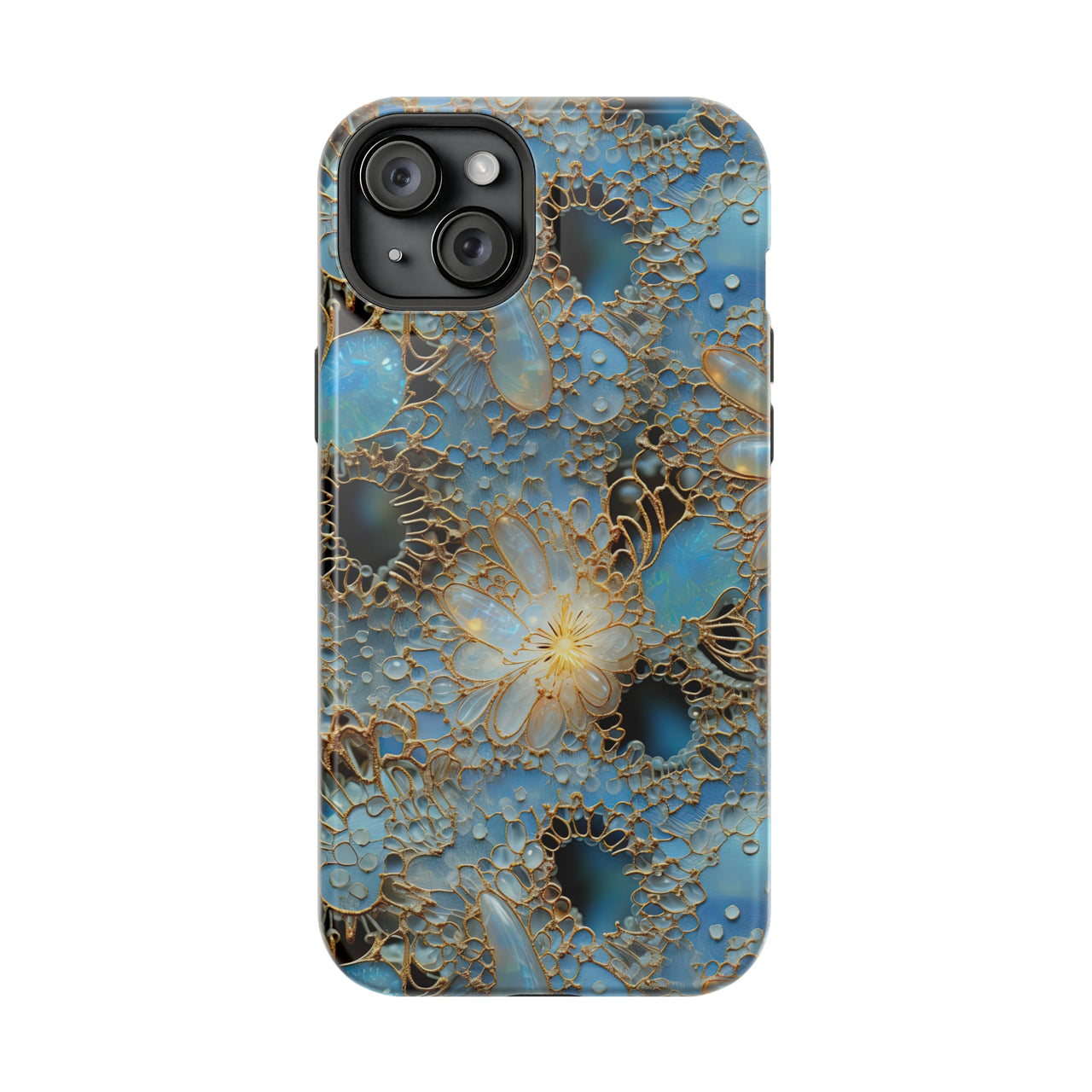 Gemstones and Gold Lace - MagSafe Tough Case for iPhone 15, iPhone 15 Pro, iPhone 15 Plus, & iPhone 15 Pro Max