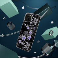 Thumbnail for *Clear Case* Purple Petals - iPhone 14, iPhone 14 Pro, iPhone 14 Plus, iPhone 14 Pro Max - Supports Wireless Charging