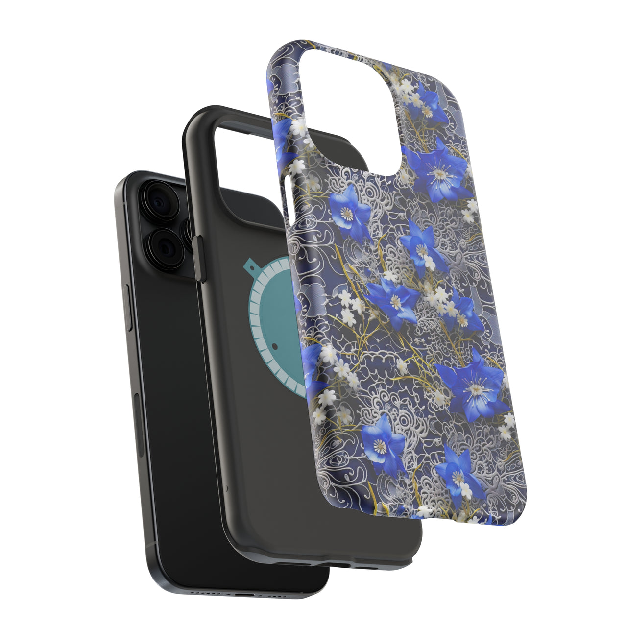 Cerulean Elegance - MagSafe Tough Case for iPhone 15, iPhone 15 Pro, iPhone 15 Plus, & iPhone 15 Pro Max