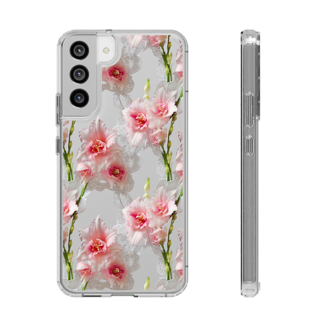 *Clear Case* Gladioli Garden - Samsung Galaxy S22, Samsung Galaxy S22 Plus, Samsung Galaxy S22 Ultra - Supports Wireless Charging