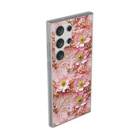 Thumbnail for Gold-Kissed Flowers on Pink Lace - Flexi Cases for Samsung Galaxy S23, Samsung Galaxy S23 Plus, & Samsung Galaxy S23 Ultra