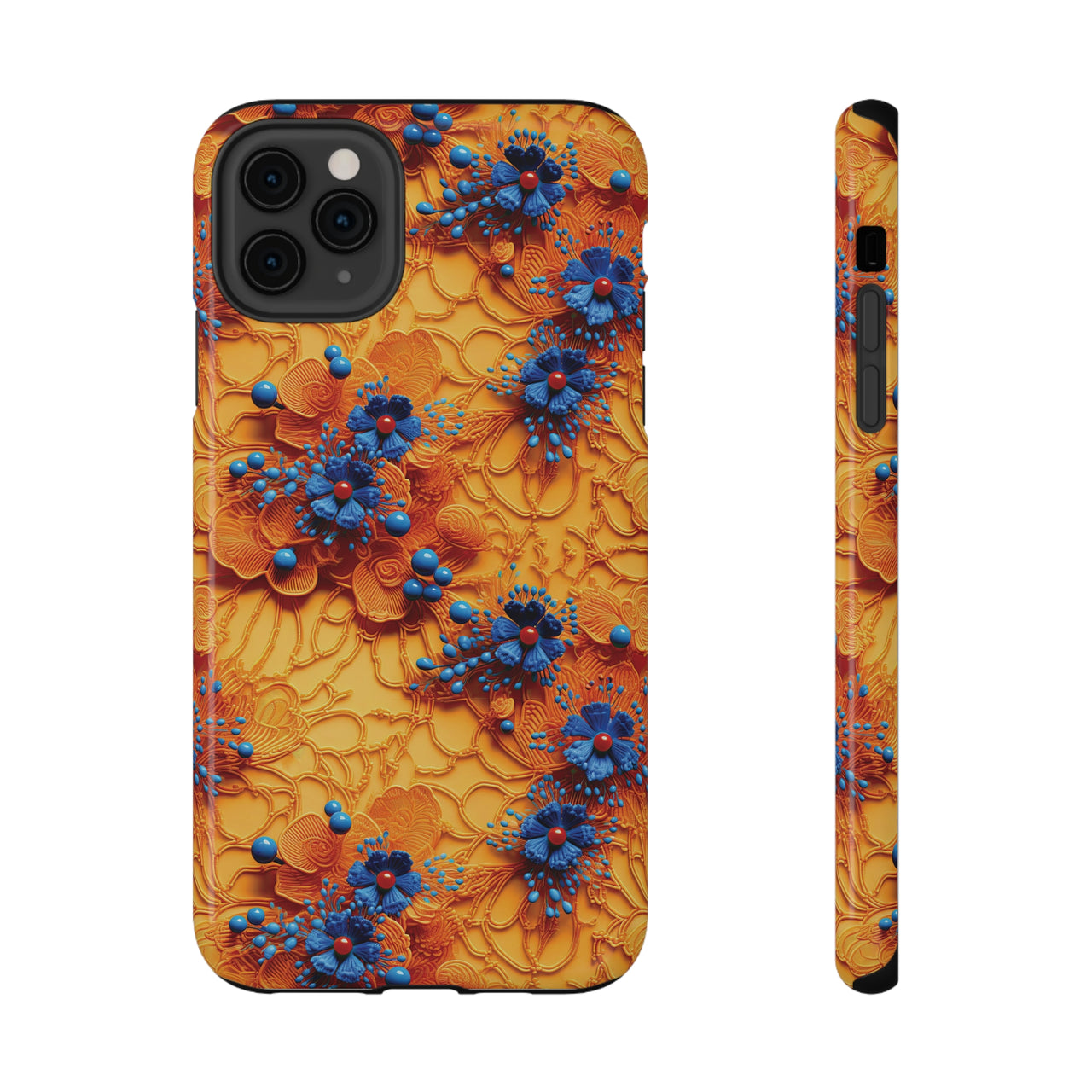 Royal Ryukyu Blossoms - Impact-Resistant Cases for iPhone 11, iPhone 11 Pro, and iPhone 11 Pro Max. Supports Wireless Charging.