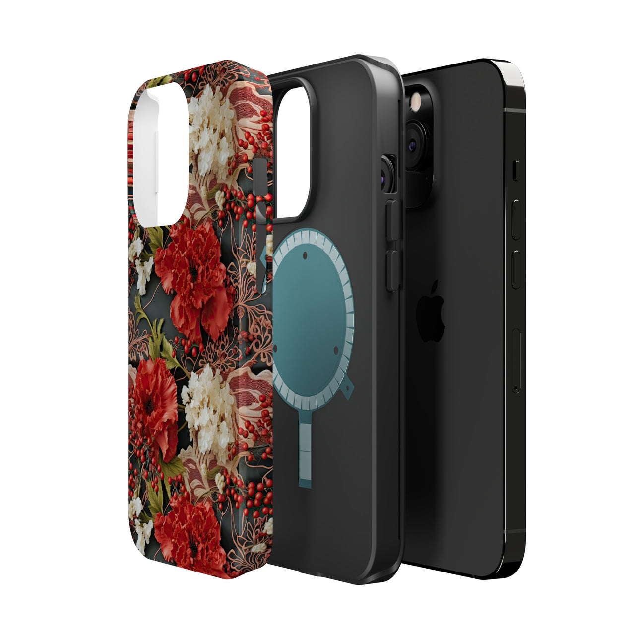 Carnation for January Birthday - MagSafe Tough Cases for iPhone 13, iPhone 13 Mini, iPhone 13 Pro, and iPhone 13 Pro Max.