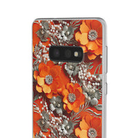 Thumbnail for Orange Petals in Silver Tapestry - Flexi Cases for Samsung Galaxy S10, Samsung Galaxy S10E, & Samsung Galaxy S10 Plus