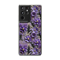 Thumbnail for *Clear Case* Violet Meadow - Samsung Galaxy S21, Samsung Galaxy S21 Plus, Samsung Galaxy S21 Ultra - Supports Wireless Charging