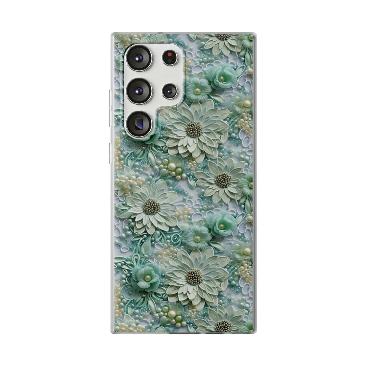 Teal Petals - Flexi Cases for Samsung Galaxy S23, Samsung Galaxy S23 Plus, and Samsung Galaxy S23 Ultra