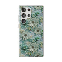 Thumbnail for Teal Petals - Flexi Cases for Samsung Galaxy S23, Samsung Galaxy S23 Plus, and Samsung Galaxy S23 Ultra