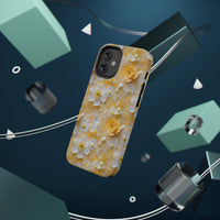 Thumbnail for Yellow Floral Impact-Resistant Case for iPhone 12, iPhone 12 Mini, iPhone 12 Pro, and iPhone 12 Pro Max. Supports Wireless Charging.