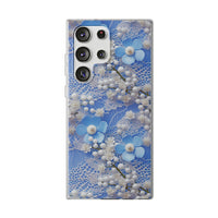 Thumbnail for Pearls and Lace on Baby Blue - Flexi Cases for Samsung Galaxy S23, Samsung Galaxy S23 Plus, and Samsung Galaxy S23 Ultra