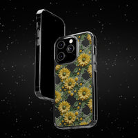 Thumbnail for *Clear Case* Whimsical Sunflowers - iPhone 14, iPhone 14 Pro, iPhone 14 Plus, iPhone 14 Pro Max - Supports Wireless Charging