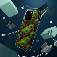 Thumbnail for *Clear Case* Green Mums and Lace - iPhone 14, iPhone 14 Pro, iPhone 14 Plus, iPhone 14 Pro Max - Supports Wireless Charging