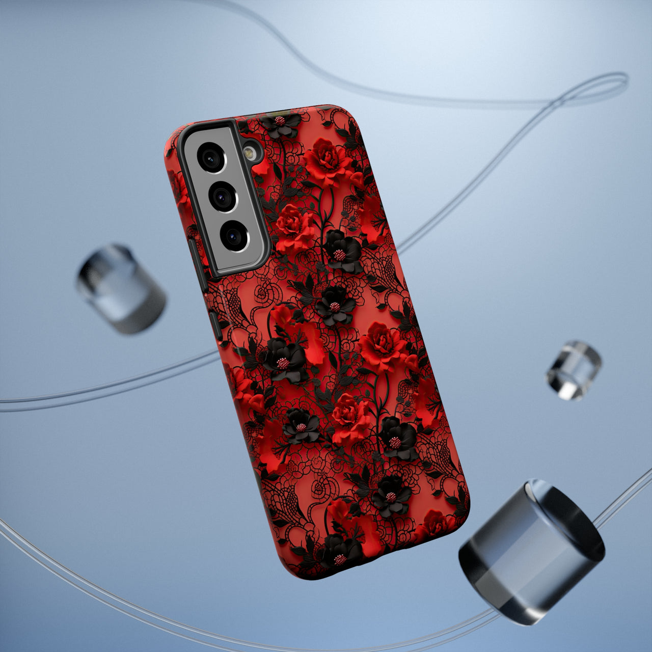 Gothic Rose Impact-Resistant Cases for Samsung Galaxy S22, Samsung Galaxy S22 Plus, and Samsung Galaxy S22 Ultra. Supports Wireless Charging.