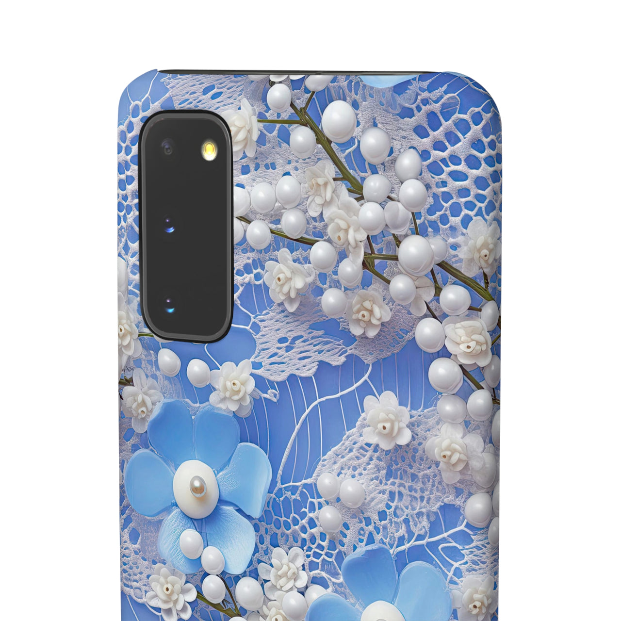 Pearls and Lace on Baby Blue - Snap Case for Samsung Galaxy S20, Samsung Galaxy S20+, Samsung Galaxy S20 Ultra, & Samsung Galaxy S20 FE