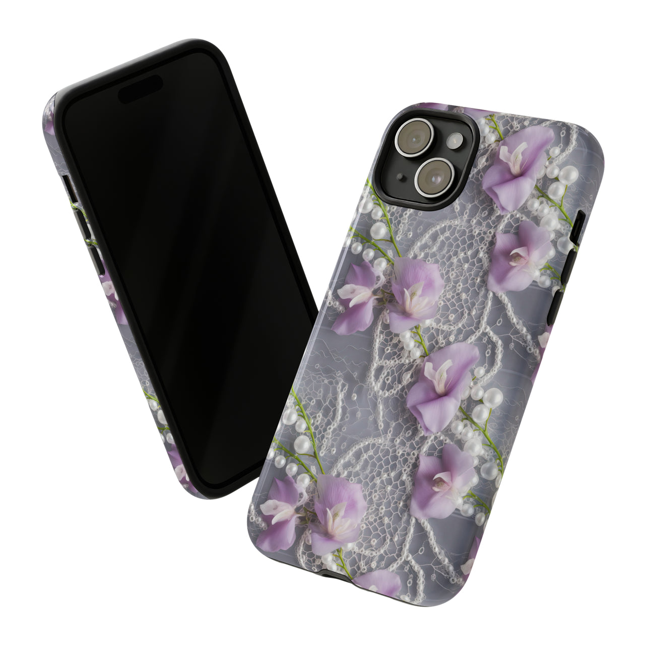 Purple Sweet Pea Tough Case for iPhone 15, iPhone 15 Pro, iPhone 15 Plus, and iPhone 15 Pro Max