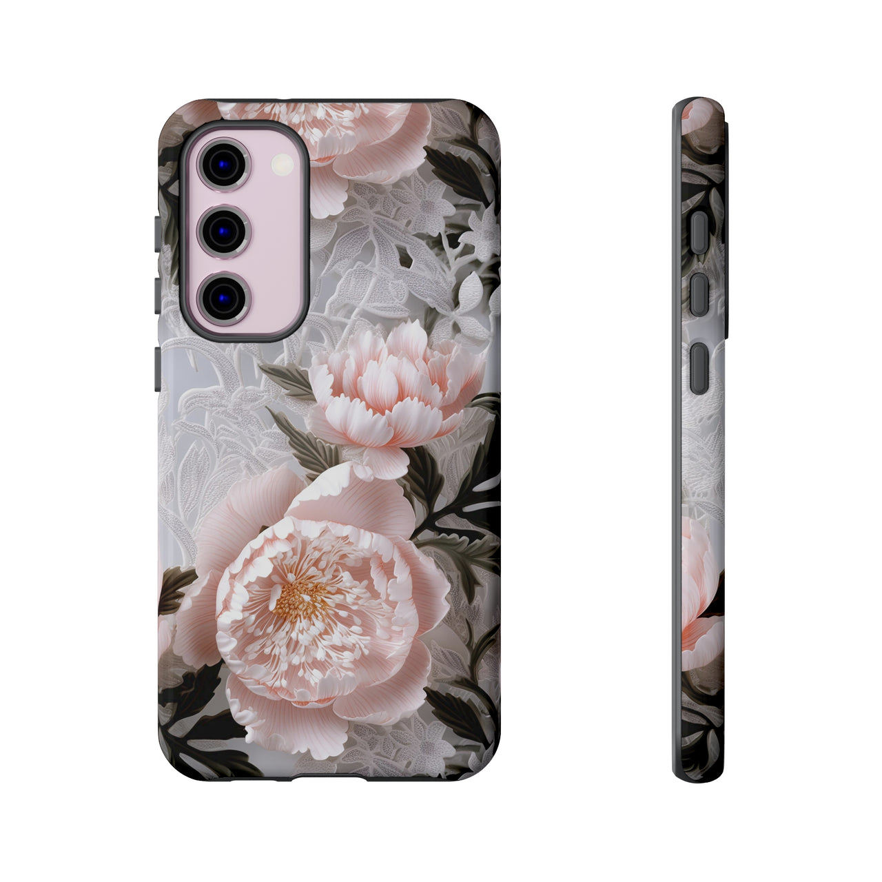 Pink Peony Tough Cases for Samsung Galaxy S23, Samsung Galaxy S23 Plus, and Samsung Galaxy S23 Ultra