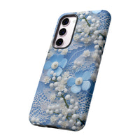 Thumbnail for Pearls and Lace on Baby Blue - Tough Case for Samsung Galaxy S23, Samsung Galaxy S23 Plus, and Samsung Galaxy S23 Ultra