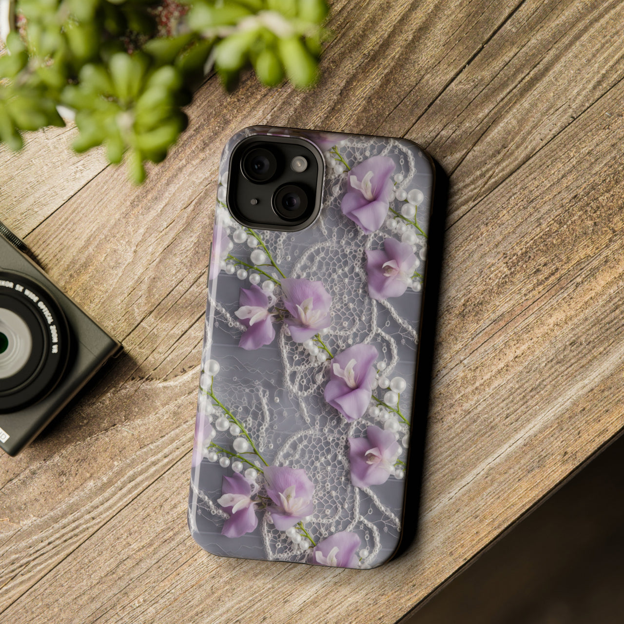 Purple Sweet Pea - MagSafe Tough Case for iPhone 15, iPhone 15 Pro, iPhone 15 Plus, & iPhone 15 Pro Max