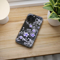 Thumbnail for *Clear Case* Purple Petals - iPhone 14, iPhone 14 Pro, iPhone 14 Plus, iPhone 14 Pro Max - Supports Wireless Charging