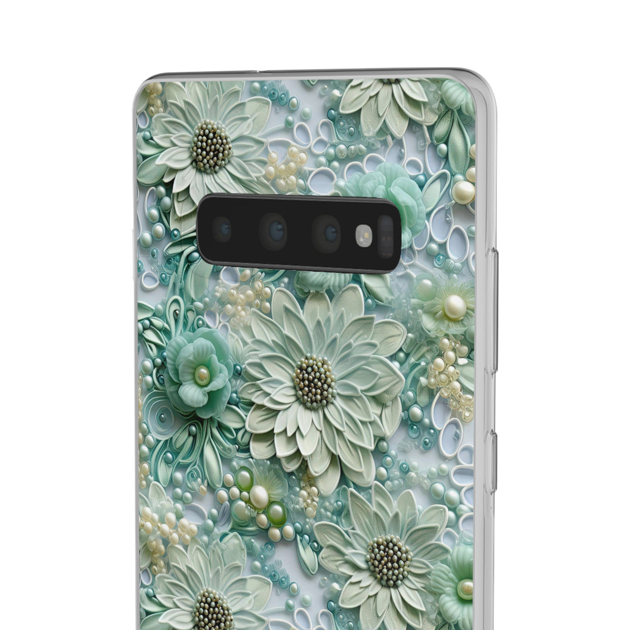 Teal Petals - Flexi Cases for Samsung Galaxy S10, Samsung Galaxy S10E, & Samsung Galaxy S10 Plus