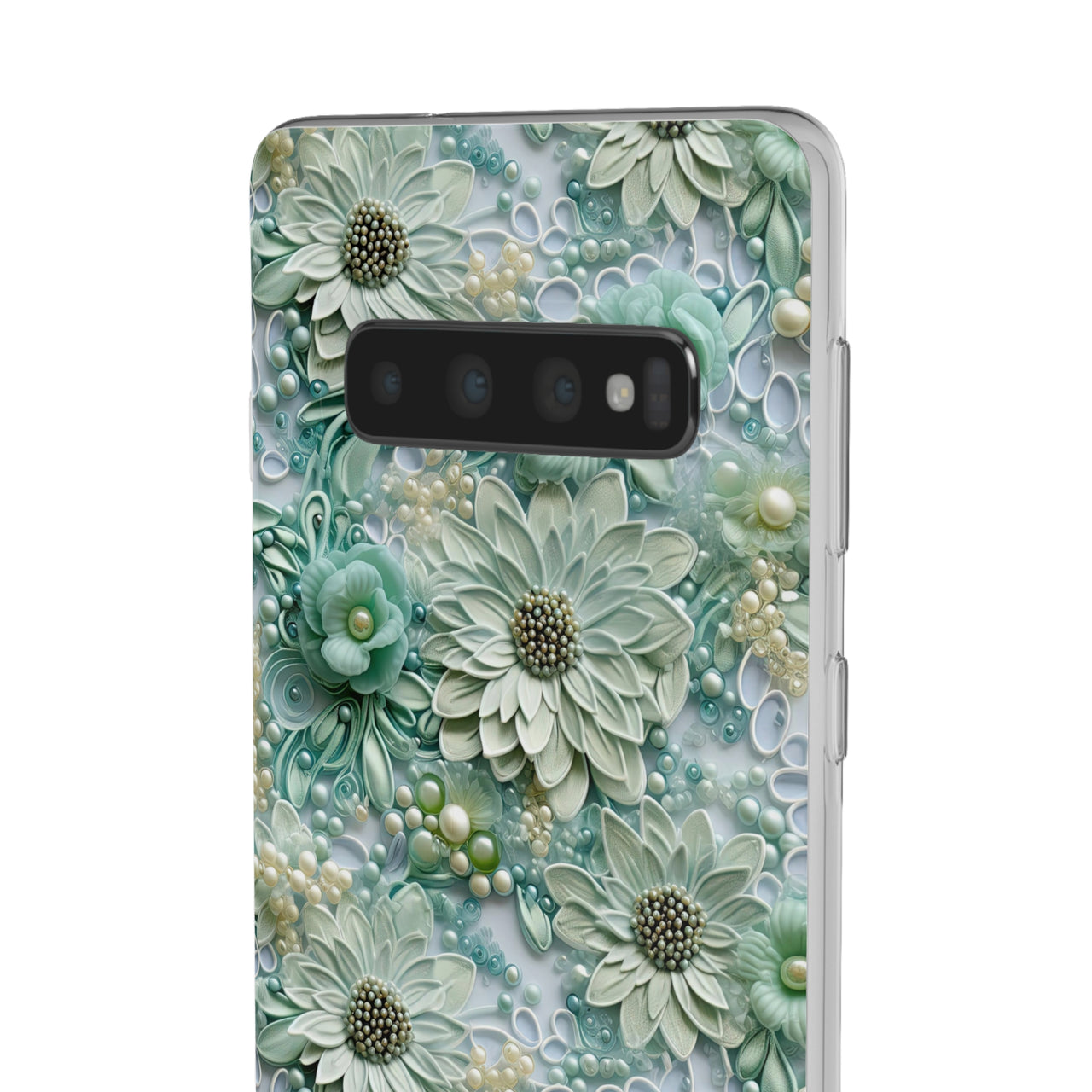 Teal Petals - Flexi Cases for Samsung Galaxy S10, Samsung Galaxy S10E, & Samsung Galaxy S10 Plus