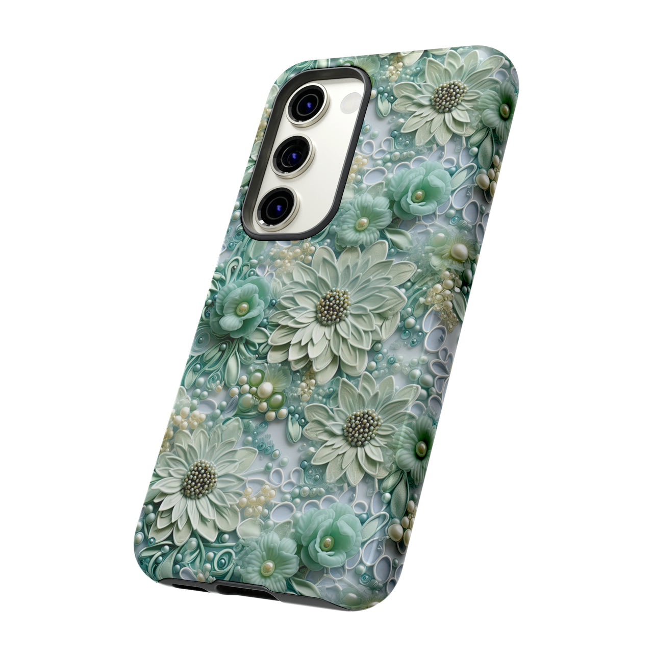 Teal Petals - Tough Case for Samsung Galaxy S23, Samsung Galaxy S23 Plus, and Samsung Galaxy S23 Ultra