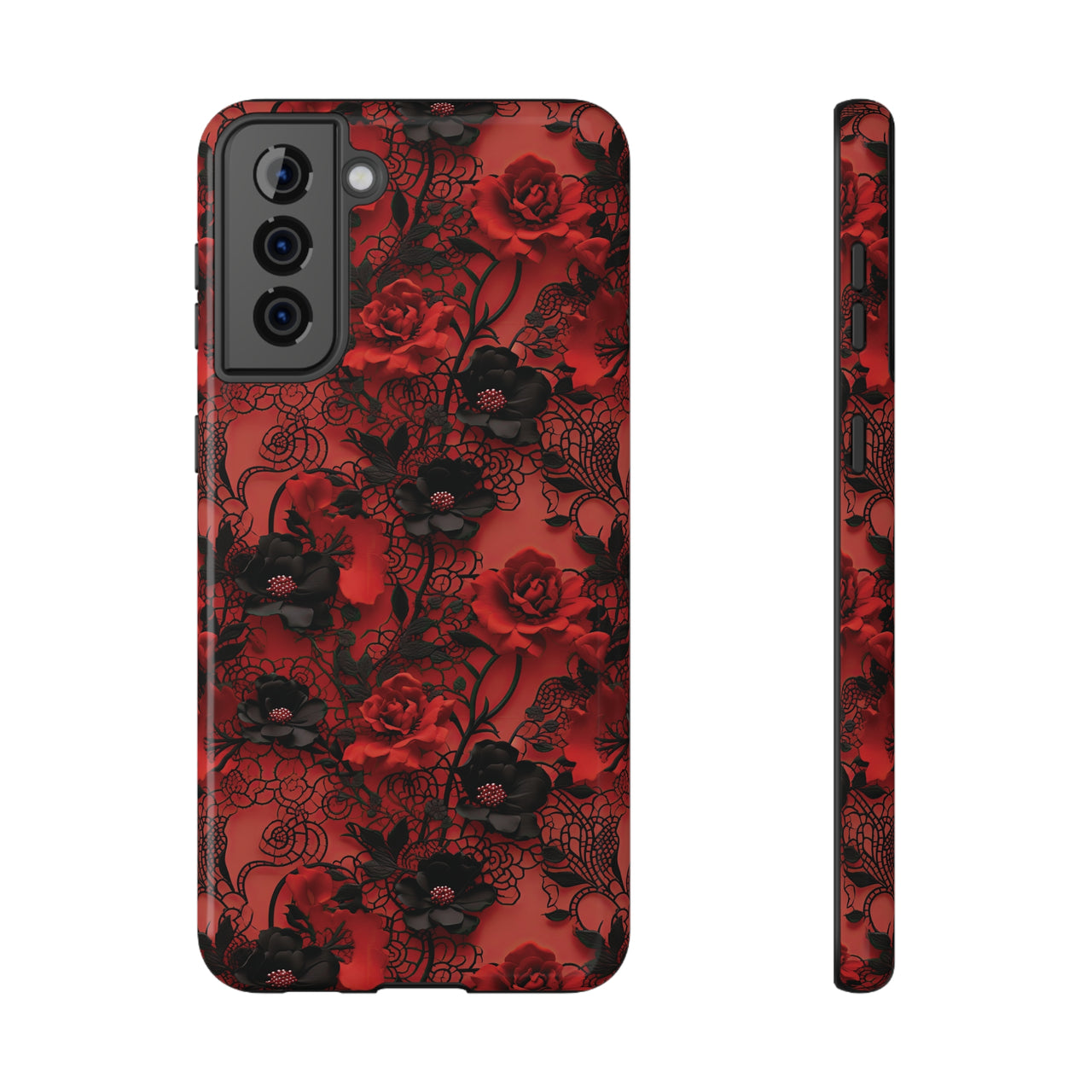 Gothic Rose Impact-Resistant Cases for Samsung Galaxy S21, Samsung Galaxy S21 Plus, and Samsung Galaxy S21 Ultra. Supports Wireless Charging.