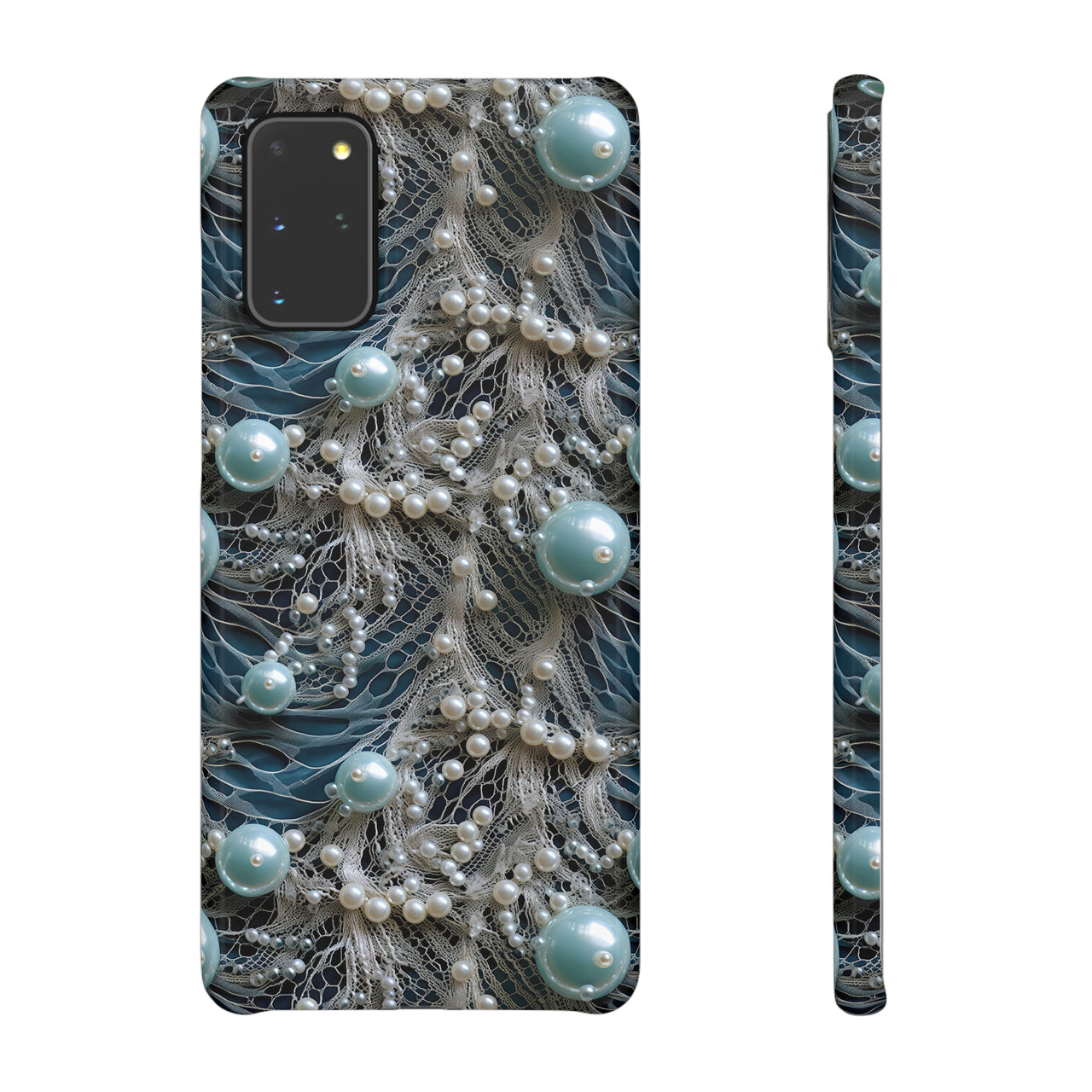 Sea Foam Lace and Pearls - Snap Case for Samsung Galaxy S20, Samsung Galaxy S20+, Samsung Galaxy S20 Ultra, & Samsung Galaxy S20 FE