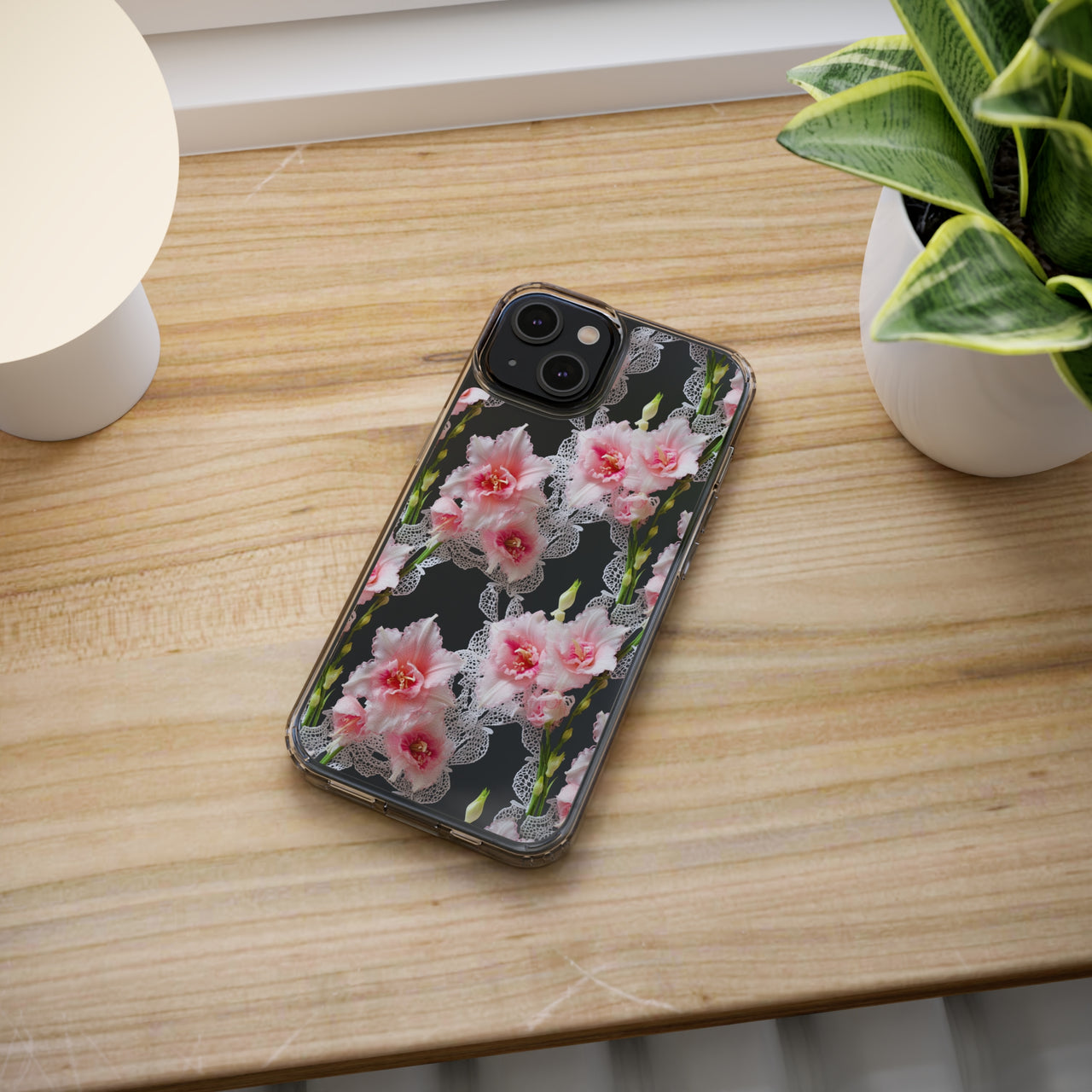 *Clear Case* Gladioli Garden - iPhone 14, iPhone 14 Pro, iPhone 14 Plus, iPhone 14 Pro Max - Supports Wireless Charging