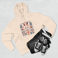 Thumbnail for Folk Art Rabbit Three-Panel Fleece Hoodie