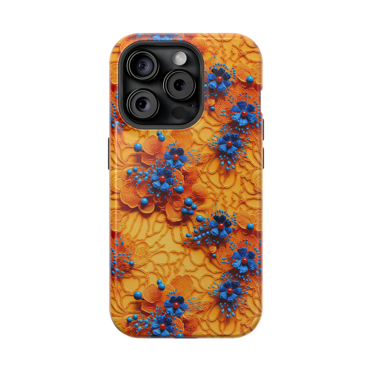 Royal Ryukyu Blossoms - MagSafe Tough Case for iPhone 15, iPhone 15 Pro, iPhone 15 Plus, & iPhone 15 Pro Max