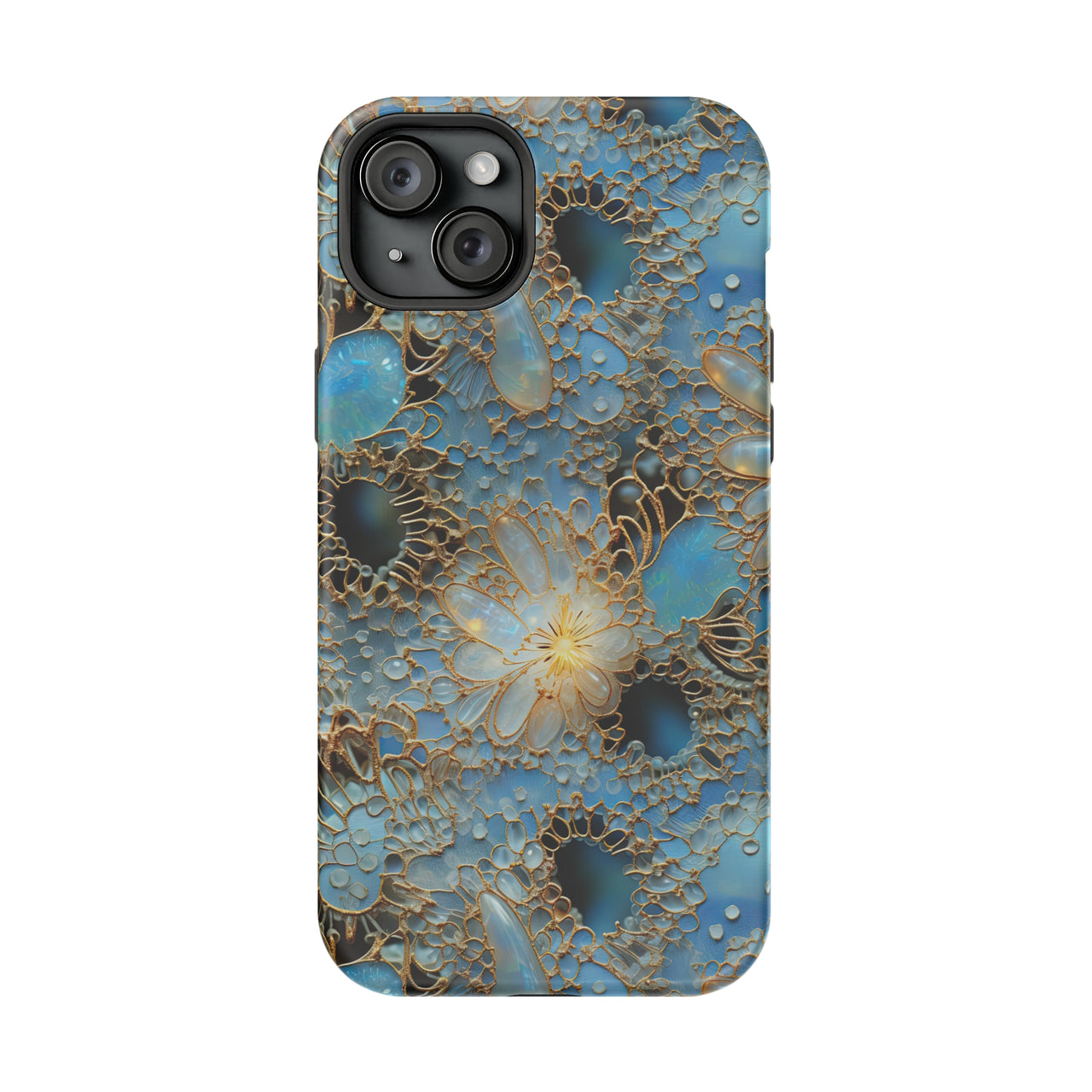 Gemstones and Gold Lace - MagSafe Tough Case for iPhone 15, iPhone 15 Pro, iPhone 15 Plus, & iPhone 15 Pro Max