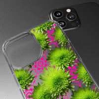 Thumbnail for *Clear Case* Green Mums and Lace - iPhone 13, iPhone 13 Mini, iPhone 13 Pro, iPhone 13 Pro Max - Supports Wireless Charging