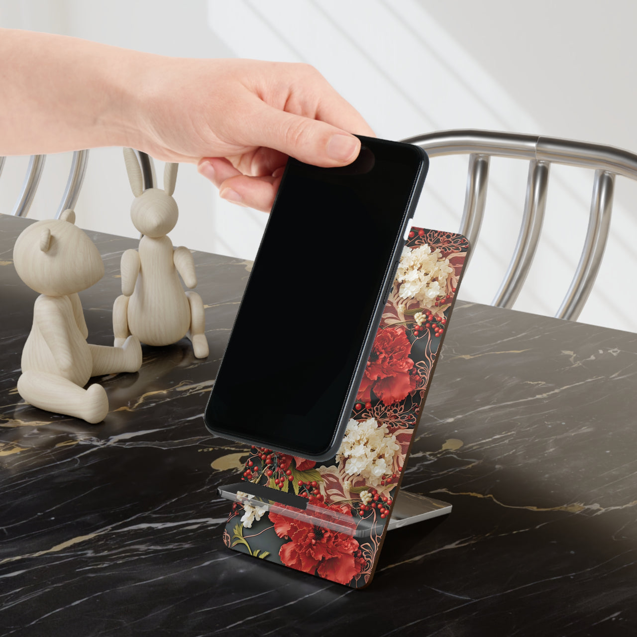 Carnation for January Birthday - Mobile Display Stand for Smartphones