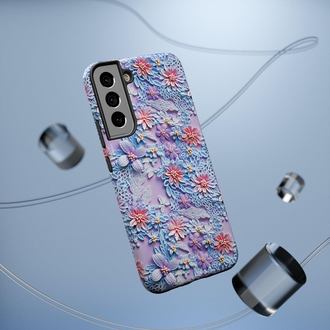 Cotton Candy Meadow - Impact-Resistant Case for Samsung Galaxy S22, Samsung Galaxy S22 Plus, and Samsung Galaxy S22 Ultra. Supports Wireless Charging.