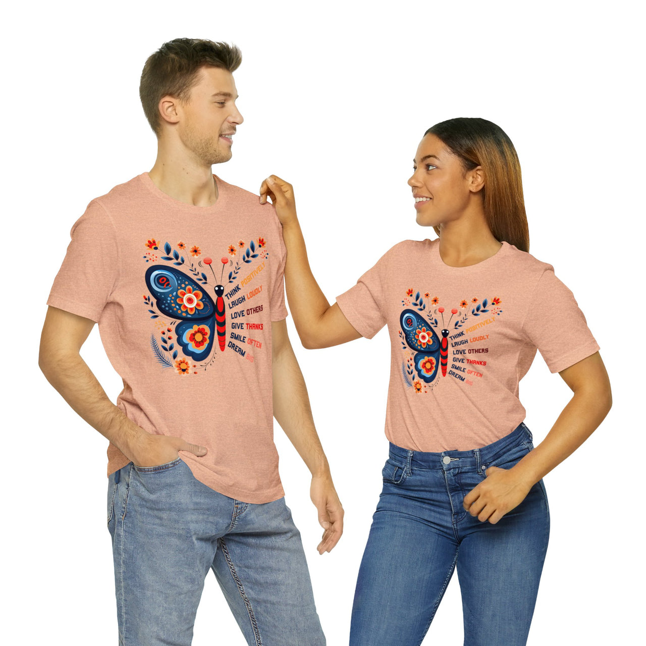 Think Positively - Unisex Jersey Short Sleeve T-Shirt